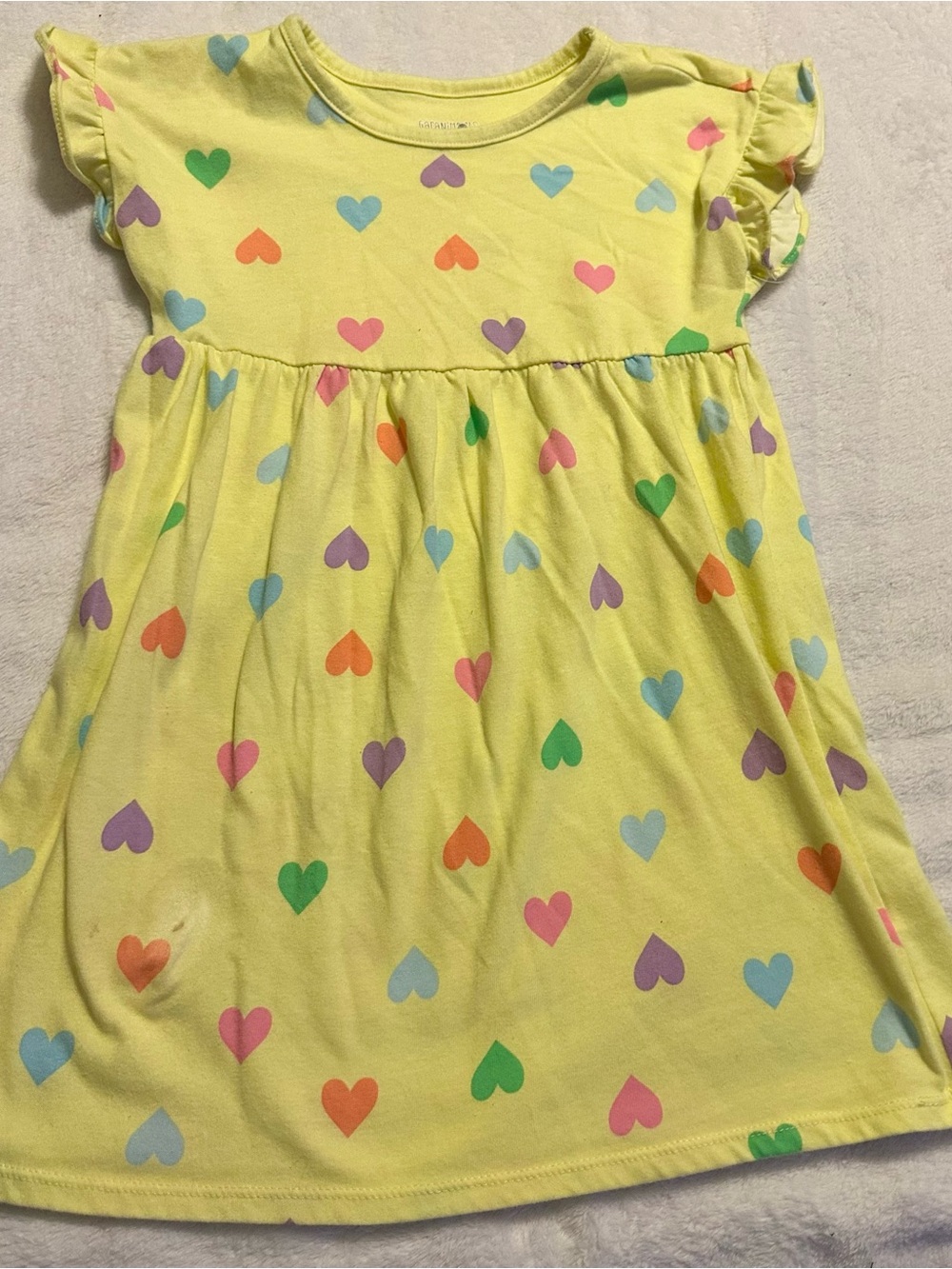 Garanimals Yellow Heart Print Girls Casual Dress